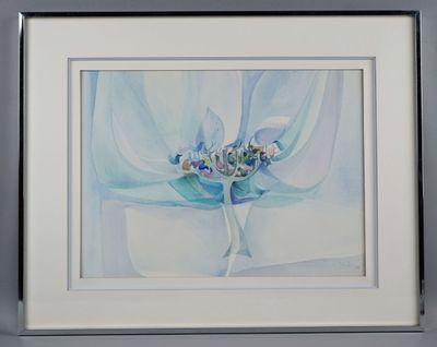 a picture of a painting of a flower in a vase