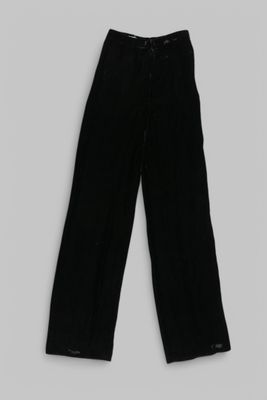 SAINT LAURENT rive gauche. Pantalon large en velours noir. - Photo 1