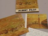 trois cartes postales avec une photo d'Albert Pilot et un message écrit à la main