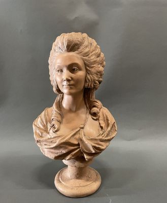 a close up of a busturine of a woman on a pedestal