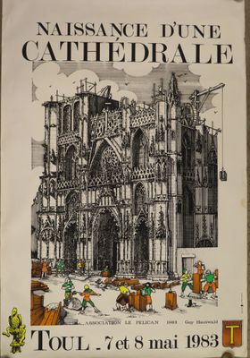 affiche française représentant la cathédrale Saint-Denis de Saint-Denis, à Paris