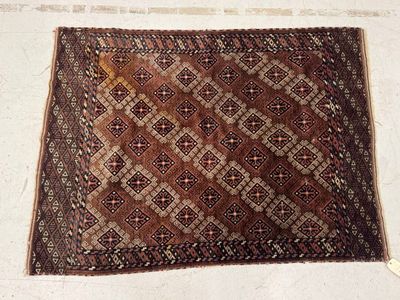 a rug on the floor with a tag on it