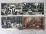 plusieurs vieilles photos en noir et blanc représentant des personnes dans un parc