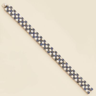a diamond and sapphire bracelet