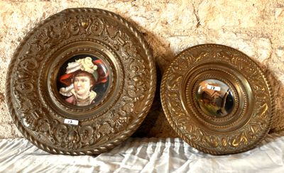 Paire d’assiettes décoratives en cuivre - diam 30 et 40 cm - Photo 1