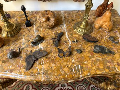 a table with a bunch of items on top of it