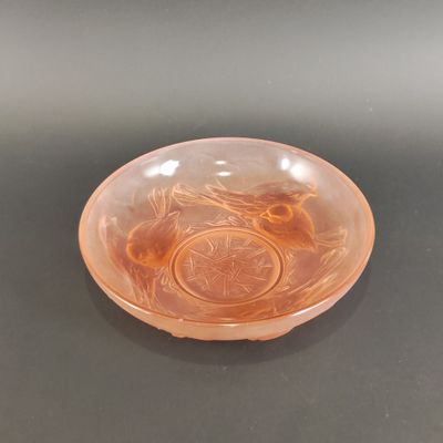 EZAN FRANCE Coupe ronde en verre moulé à fond givré et teint… - Photo 1