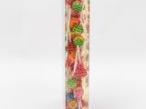 a close up of a box of assorted lollipops on a white background
