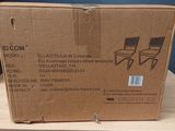 cardboard box with two chairs on top of it on a table