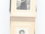 an old photo of a woman holding a tennis racquet next to a picture of a man