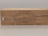 a wooden box that has a wine label on it