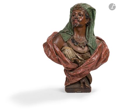 une image représentant le buste d'une femme portant un foulard autour de la tête