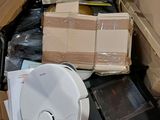 a cardboard box filled with boxes and other items