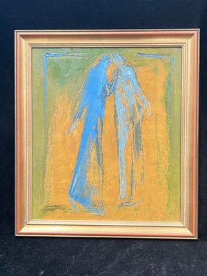 an image of a painting of two people standing next to each other