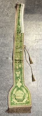 Étole pastorale, milieu du XIXe siècle, lampas tissé à dispo…