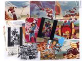 beaucoup de vieilles bandes dessinées sur la table