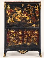 Secrétaire à abattant en bas d’armoire en vernis européen à … (photo 2)