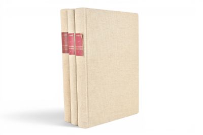 trois livres sont empilés sur une surface blanche