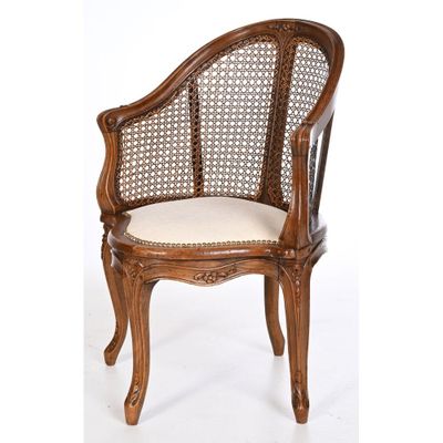 FAUTEUIL DE BUREAU DANS LE GOUT LOUIS XV à assise en tissu e… - Photo 1
