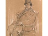 an image of a drawing of a man sitting in a chair