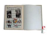an open book with a picture of a man on a plane