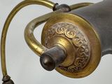 a lamp that is on top of a table