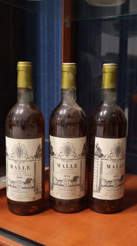 Château de Malle, Sauternes, 3 bouteilles de 1976