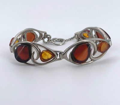 Bracelet en argent 925°/°°° à motifs d'entrelacs ornés de ca… - Photo 1