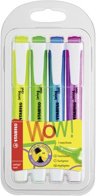 [Lot de 4] - STABILO - Surligneurs swing cool - Pointe bisea…