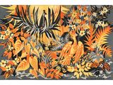une image représentant un tapis orné d'un oiseau et de fleurs