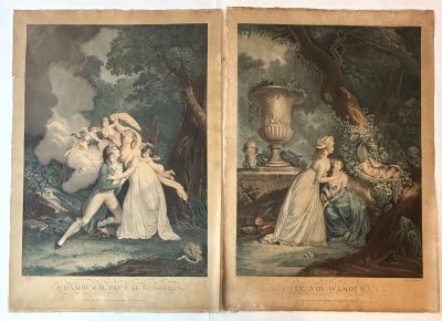 un vieux livre contenant deux photos d'une femme et d'un homme assis sur un banc