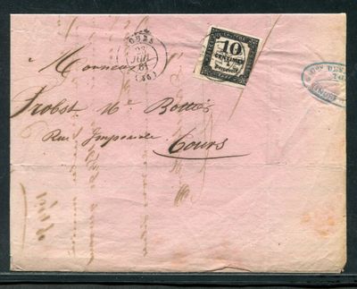 an old envelope with a stamp on it with a picture of a man on it
