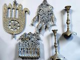 a lot of metal items that are on a table