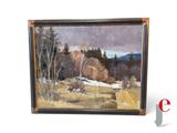 an image of a painting of a landscape with trees and snow