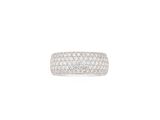 a close up of a diamond ring on a white background
