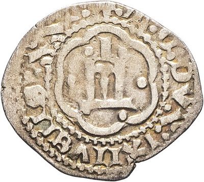 an old silver coin with a crown on top of it
