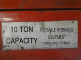 a sign on the side of a red machine