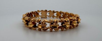 Bracelet souple en or 18 carats 750 mil. à maillons lyre sty… - Photo 1