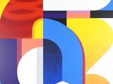 une image représentant une peinture abstraite colorée, composée de différentes formes et couleurs