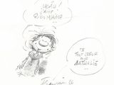dessin d'un enfant représentant une personne avec une bulle de pensée au-dessus de la tête