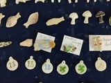 a display case with various animal figurines in it