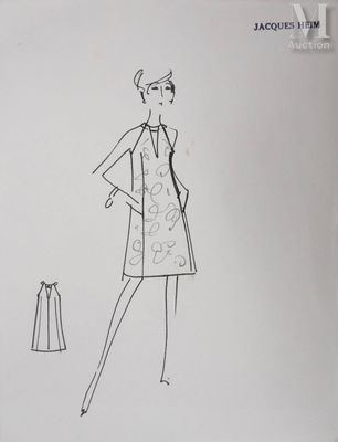 HEIM Jacques (1899-1967) Robe fleurie