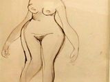 une image représentant le dessin d'une femme dans une pose de nu