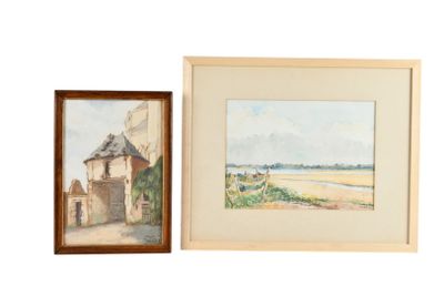 BERTRAND, Fernand (1891-1974). Artiste angevin. Vieux porche…