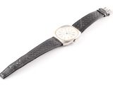 an image of a wrist watch with a black leather strap