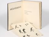 un livre ouvert sur lequel figure une image d'oiseaux volant dans les airs