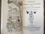 an old book with a picture of a couple of people on it