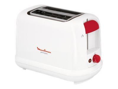 grille-pain blanc et rouge sur fond blanc, avec un fond blanc