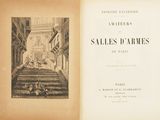 an open book with a drawing of a staircase leading up to a building