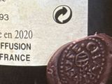 a label on the back of a bottle of wine
